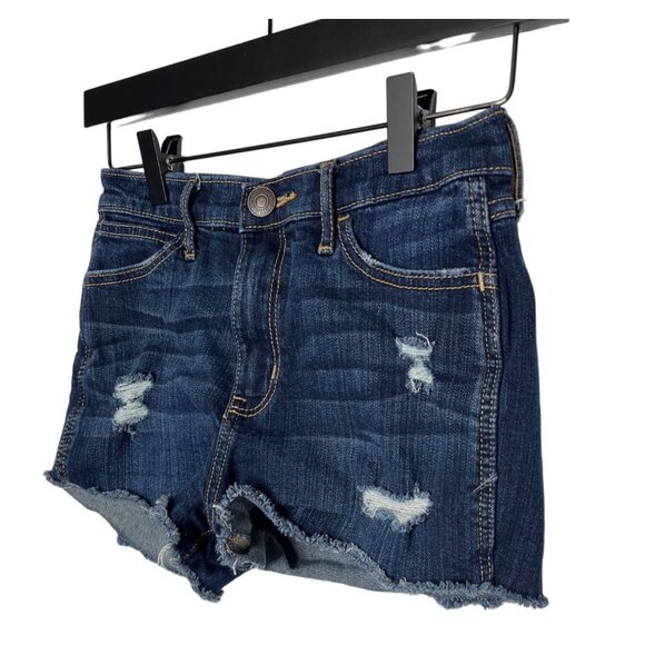 Abercrombie & Fitch Distressed Denim Shorts Womens 0 High Rise Cutoff Jean - Picture 1 of 13